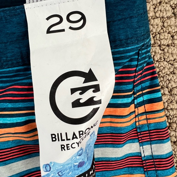 Billabong Blue Board Shorts Vibrant Stripes Swim - Picture 4 of 7